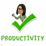 Stylised female image giving a thumbs up over a green tick and the word Productivity