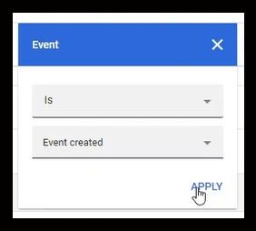 Filter for created events