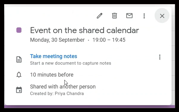 my event notifications